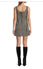 Antonio Melani Macy Wool Blend Houndstooth Square Neck Sleeveless Mini Dress 10