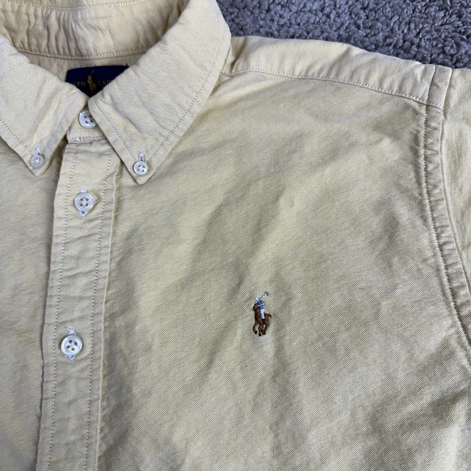 Camisa Ralph Lauren Niños 20 Amarillo Carne Poni Manga Larga Informal Abotonada Foto 3 de 4