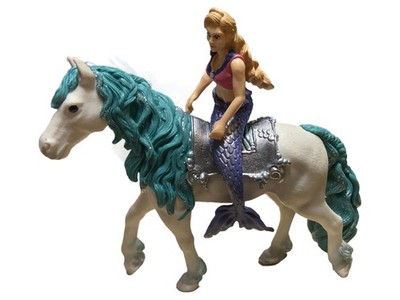 Schleich Bayala Spielfigur Pferd mit Meerjungfrau türkis lila