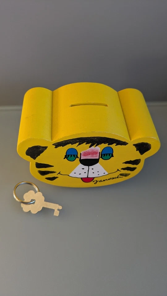 Janosch Spardose Tiger 🐯 aus Holz + Schlüssel – sehr guter Zustand - Bild 2 von 4