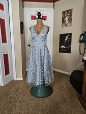 Eliza J 3D Butterfly Appliquè Sleeveless Fit & Flare Midi Dress,sz 10,New,green