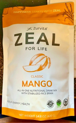Zurvita Zeal for Life - ORIGINAL - Classic MANGO All-In-One (14.8oz)  - USA
