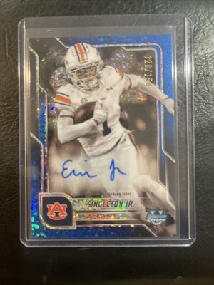 Eric Singleton Jr. 2025 Bowman Chrome U Auto Blue Mini Diamonds 128/150 #BCA-ESI