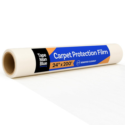 Carpet Protection Film 24'' X 200' Roll, Self Adhesive Plastic Carpet Protector F