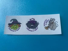 Smell A Witch Scratch N Sniff Small Sticker Strip Of 3 Stickers