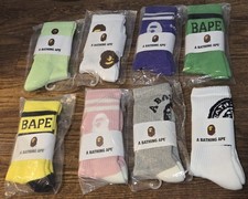 Bape A Bathing Ape Socks Lot Of 8 New Pairs Multiple Colors