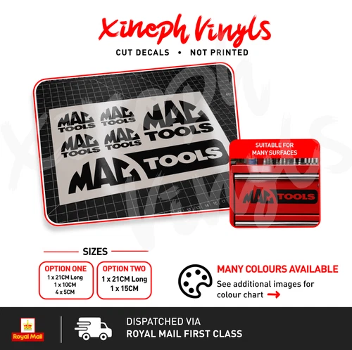Mac Tools vinyl sticker decal set car van truck toolbox garage mechanic window
