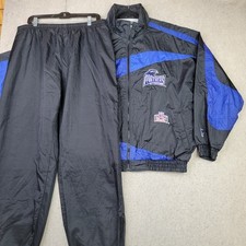 Vintage 90s Carolina Panthers Pro Player Track Suit Mens XL Lined 2 Piece Black