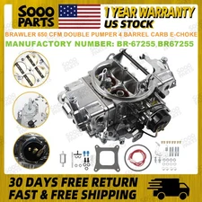 BR-67255 Brawler 650 CFM Double-Pumper 4 Barrel Carb E-Choke For 4150 Holley