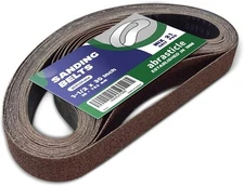 21 Pcs 1-1/2 x 30 Inch Assorted Aluminum Oxide Sanding 1-1/2x30(21pcs), Red 