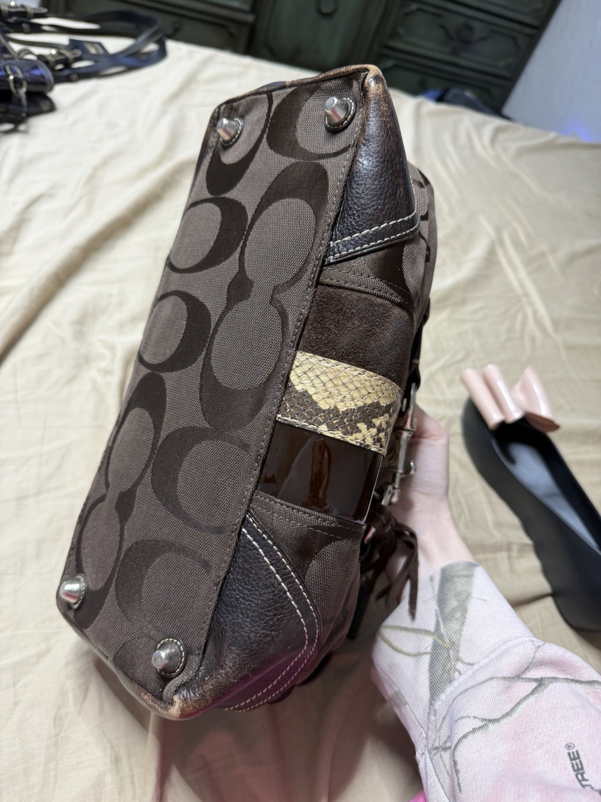 COACH HAMPTON SIGNATURE PYTHON BAG 10262 Vintage … - image 7