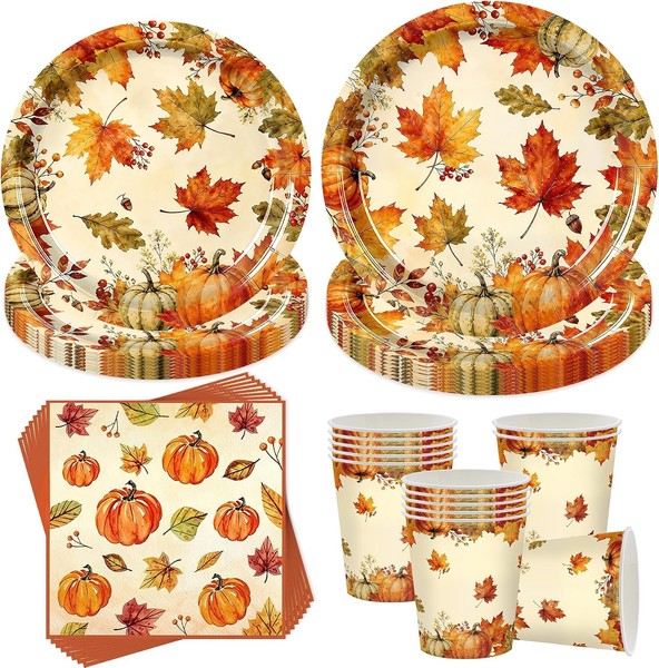 Herbstdeko Geschirr Set 50 StüCk FüR Thanksgiving Tischdekoration-image