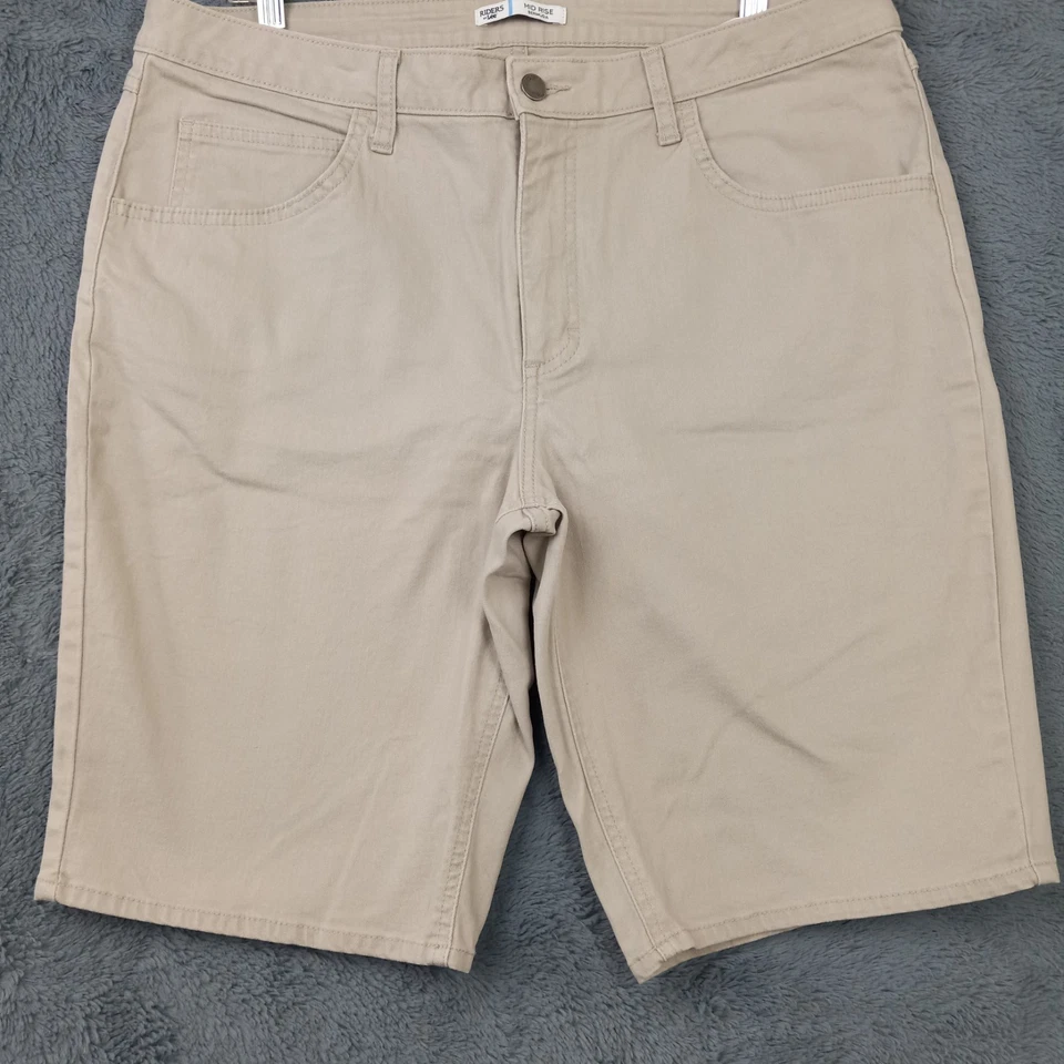 Pantalones Cortos de Jean Riders By Lee Para Mujer 16M (36x11") Bermudas de tiro medio Tostado/Beige Foto 3 de 4