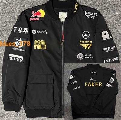 2025 LCK Team T1 Uniform Black Coat S15 Faker Six-star Embroidery