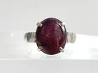 Amethyst Oval Gemstone Sterling Silver Solitaire 925 Vintage Ring - sz 7