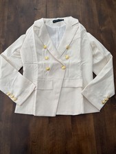 Women s Ivory Double Breasted Blazer Jacket Small