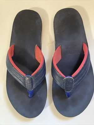 Peter Millar Hari Mari Collaboration Flip-Flops Men s 11 Red White Blue