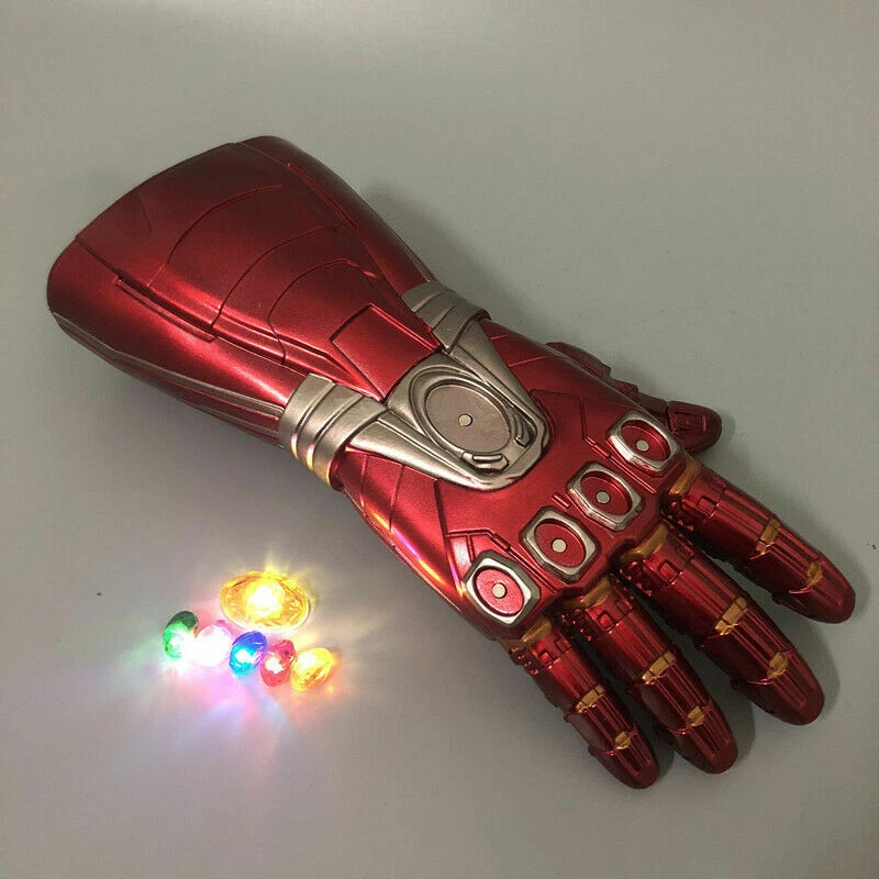 Lo último Thanos Infinity Guantes Guantelete Hulk Luz LED Vengadores Iron Man Juegos con disfraces PVC Foto 3 de 4