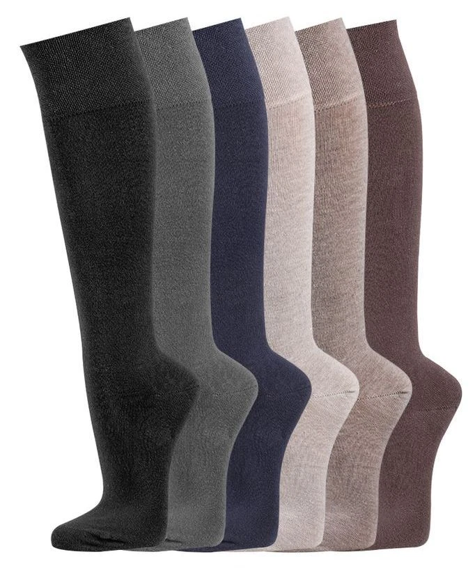 4 Paar Kniestrümpfe mit Antiloch-Garantie ohne Gummidruck für Damen & Herren - Bild 3 von 4