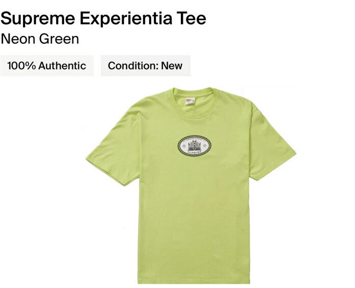 T shirt Supreme Experentia ! Vert fluo !!Taille S !FW21 !NEUF AVEC ÉTIQUETTE !!! 100% authentique !