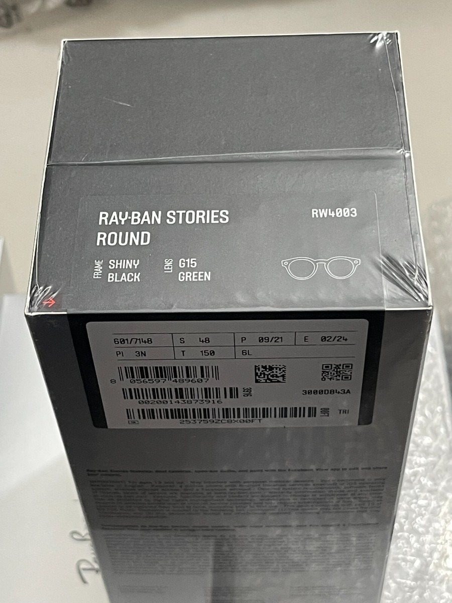 (新品) Ray-Ban Stories ストーリーズ　サングラス　ROUND Ray-Ban Stories Round Smart Glasses - Black Frames with Green