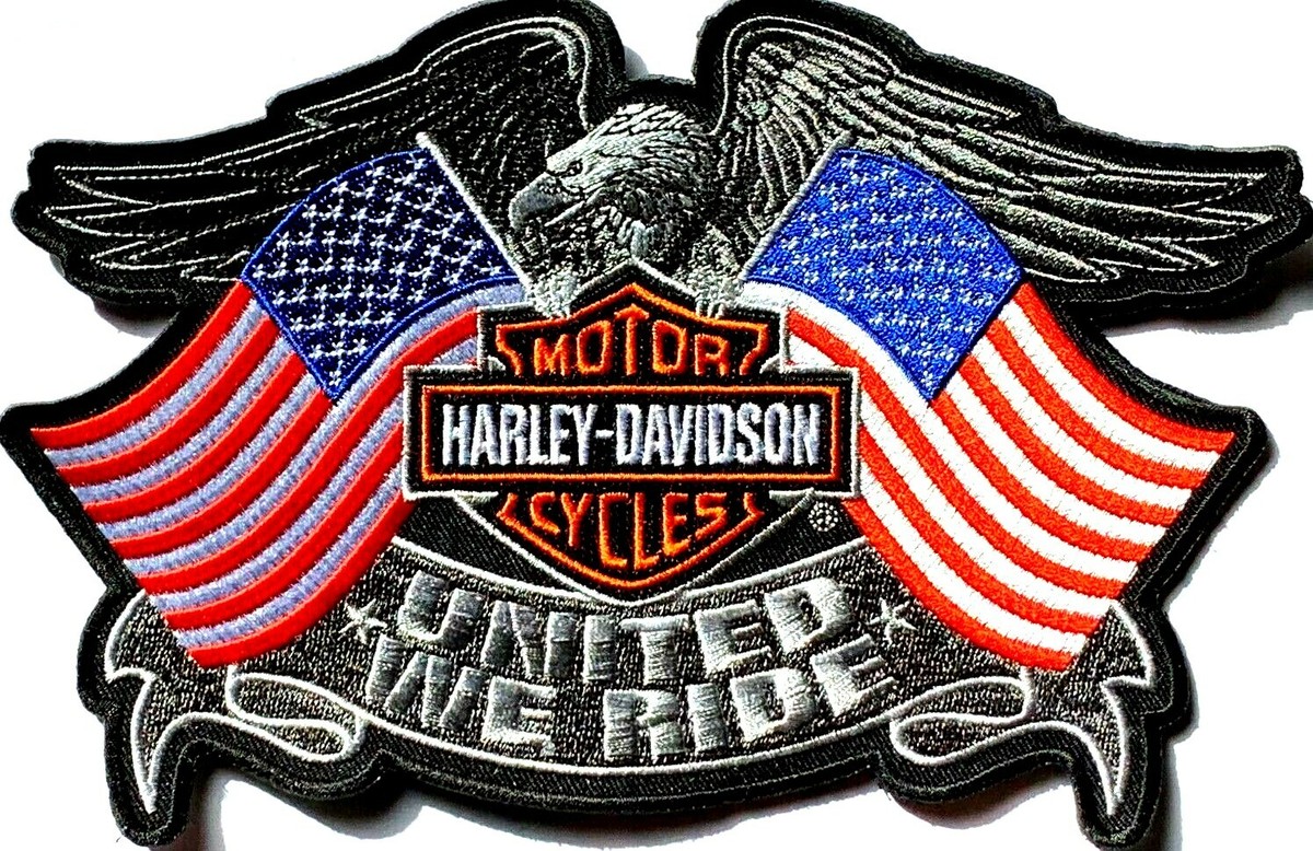 Harley Davidson United We Ride USA Flag Motorcycle Patch 7 3