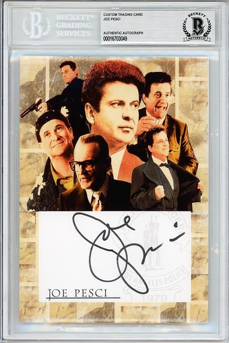 -JOE PESCI- Beckett BAS signed/Autograph/Auto 5x7 HOME ALONE/GOODFELLAS Karte