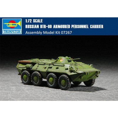 Trumpeter 1/72 Car Russian BTR-80 APC Carrier Vehicle Transporter 07267 Model