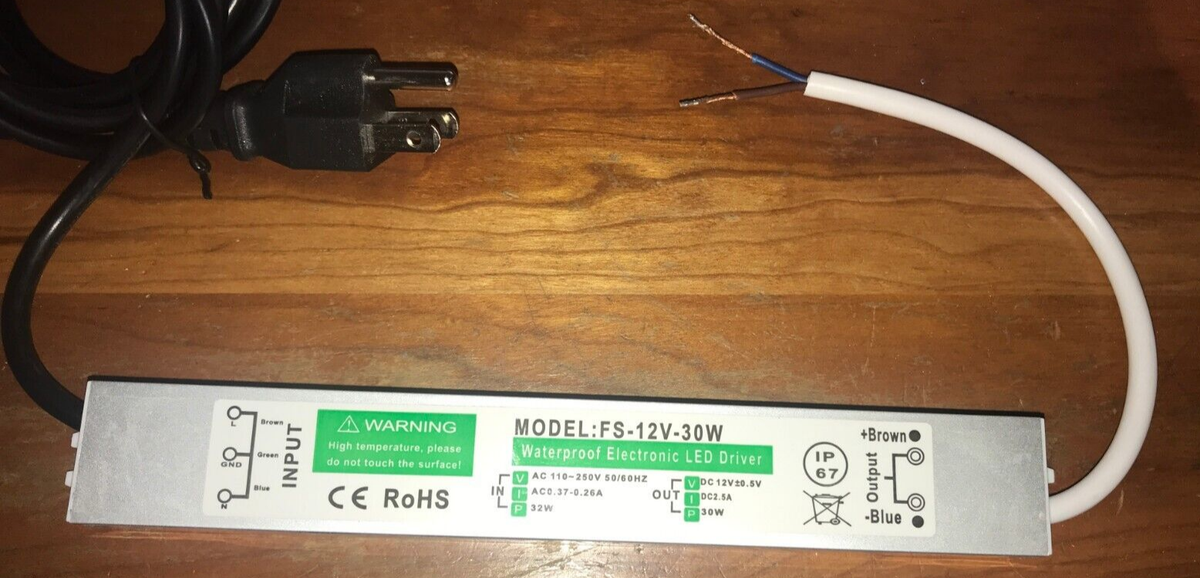 LED Driver Power Supply MODLE FS-12V-30W,AC100~240V to DC12V 30