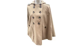 Womens Hooded Camel Wool style lined Cape bu TU UK 14.