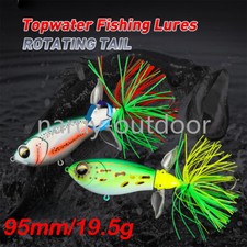 Whopper Plopper 9.5cm/19g Topwater Floating Fishing Lures Rotating Tail for Bass