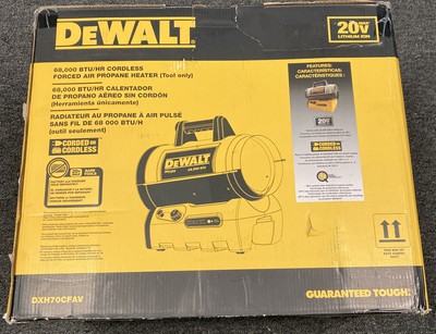 DEWALT+DXH70CFAV+68%2C000+BTU+Cordless%2FHybrid+Forced+Air+Propane+Portable+ Heater+-+Black for sale online | eBay