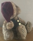 Brown Christmas Teddy Bear W/ Santa Hat And Festive Corduroy Plaid Vest New — photo 6
