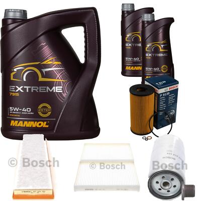 BOSCH Inspektionspaket 7 L MANNOL Extreme 5W-40 für BMW 5er 525tds 525td