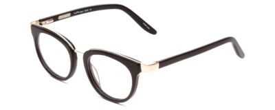 Ernest Hemingway H4838 Ladies Cateye Eyeglasses in Gloss Black/Gold Accents 49mm