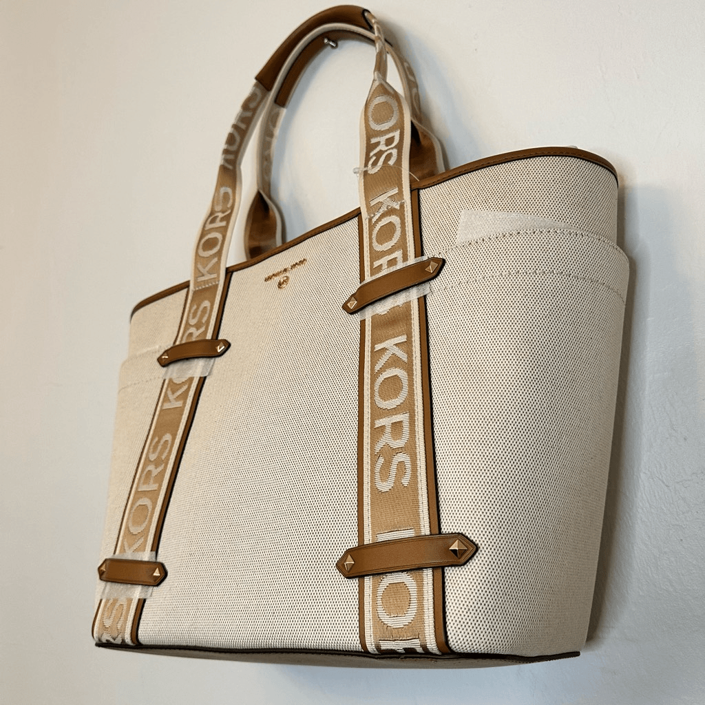 RARE NWT Michael Kors Maeve Large Open Tote Canvas Double Handles