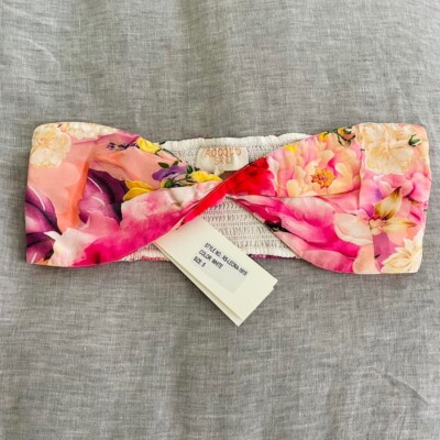 ROCOCO SAND Floral Print Bandeau Crop Top Size S Brand NEW, with original tag