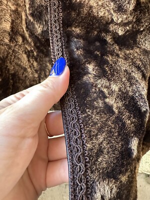 Veste En Cuir De Mouton Fourrure Brodée Pasha Veneto - Taille M - Noir - Occasion Très Bon état