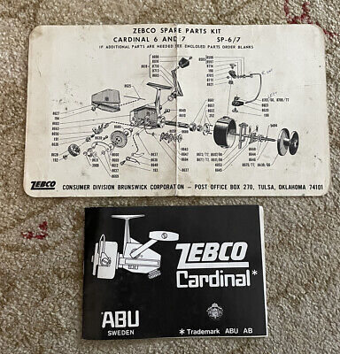 Zebco Cardinal Reel Manual and Cardinal 6/7 Spare Parts List Zebco Cardinal Reel Manual and Cardinal 6/7 Spare Parts List