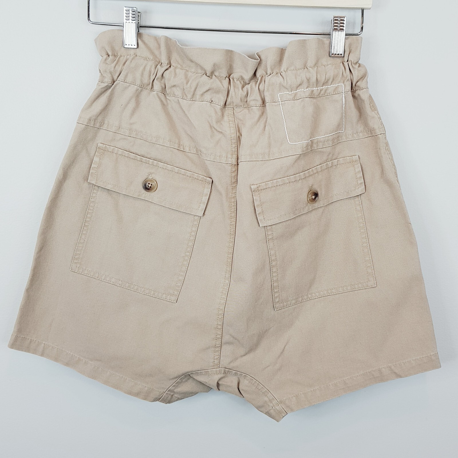 BASSIKE Womens Size or XS Beige High Waisted Utility Shorts
