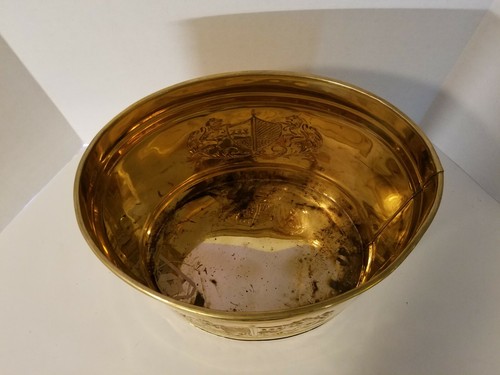 Menge 3 Vintage Messing Oval Wappen Dekorative Pflanzgefäße Wohnkultur - Bild 6 von 12