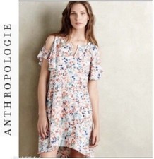 Maeve Anthropologie Watercolor Dot Shift lined Dress XS
