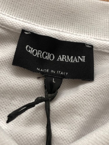 GIORGIO ARMANI TENIS CLÁSICO HURLINGHAM G.A. CAMISA POLO BLANCA ETIQUETA NEGRA GRANDE - Imagen 6 de 22