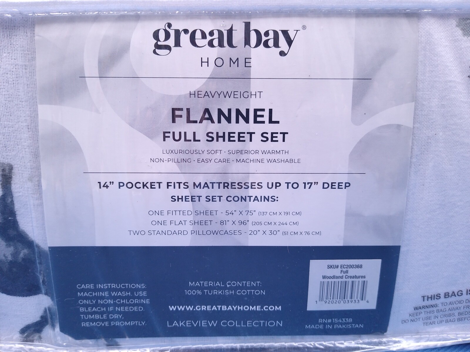 Great Bay Home Heavyweight Flannel Sheet Set Full Woodland Creatures eBay