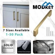 Brushed Champagne Gold Modern Slim Cabinet Handles Bar Pulls Kitchen Bathroom