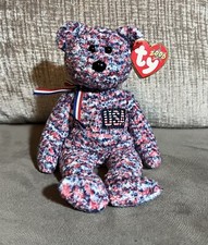 RARE Ty Beanie Baby USA 2000 Bear Proud To Be An American     TAG ERRORS Retired