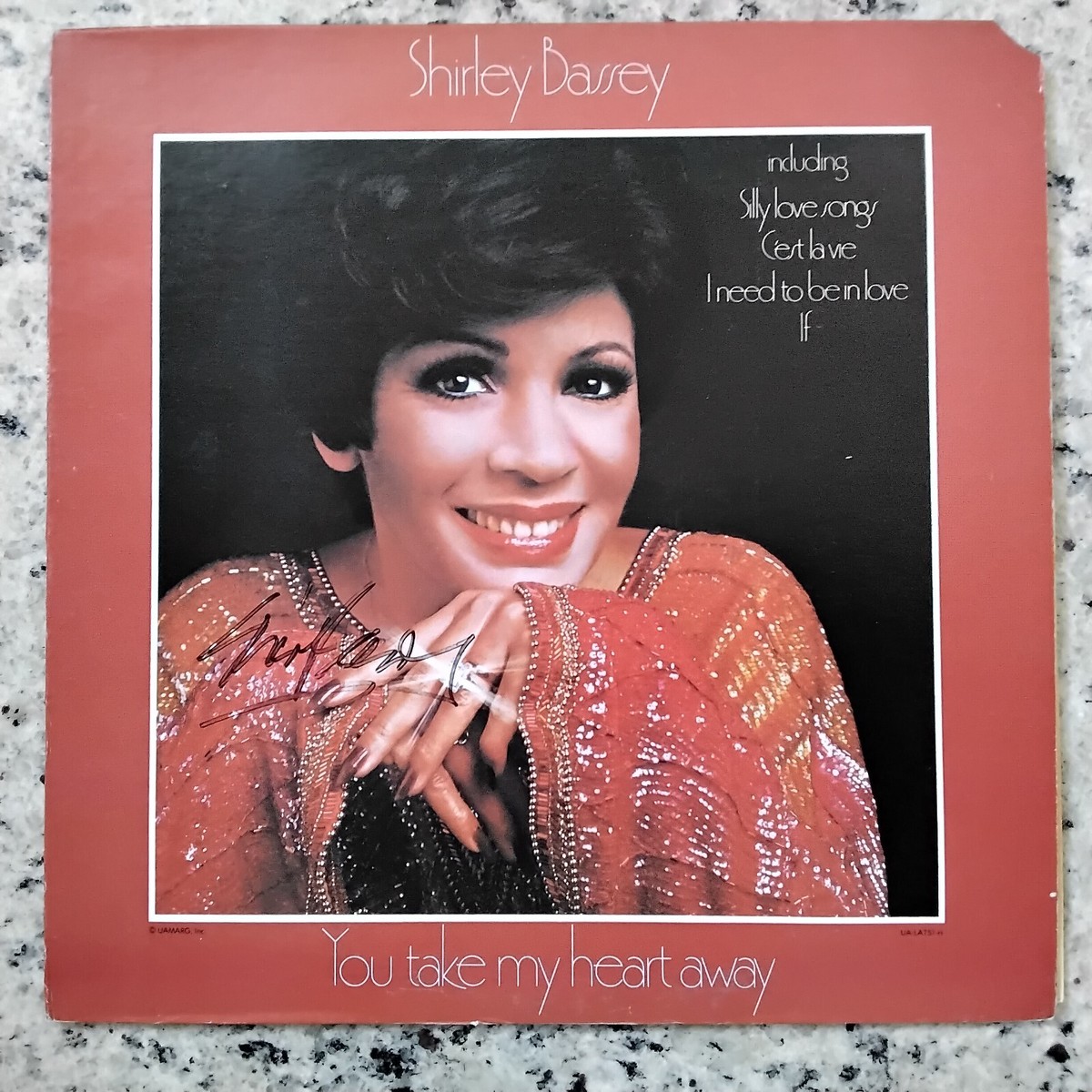 Shirley Bassey SIGNED 1977 Album Cover Singer Diamonds Forever