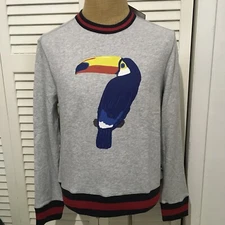 NWT Daniel Cremieux Terry Toucan Sweatshirt Navy Blue Graphic $165 Size Medium