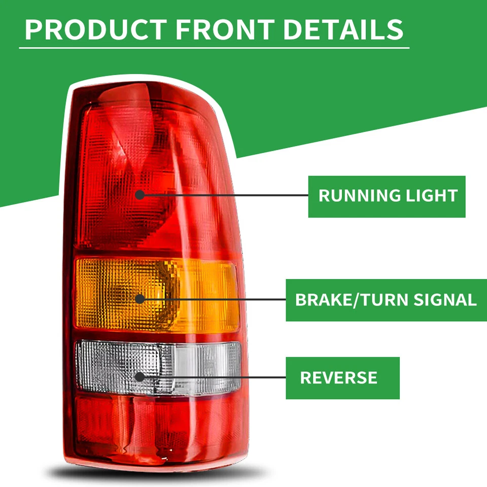 Luces traseras lámparas de freno para Chevy Silverado 1500 2500 99-03 GMC Sierra 1999-2002 Foto 2 de 4