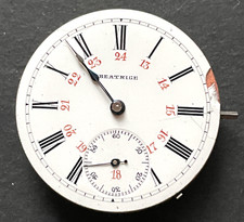 Vintage Beatrice 6s Pocket Watch Movement Parts Good Balance 34.7mm Swiss